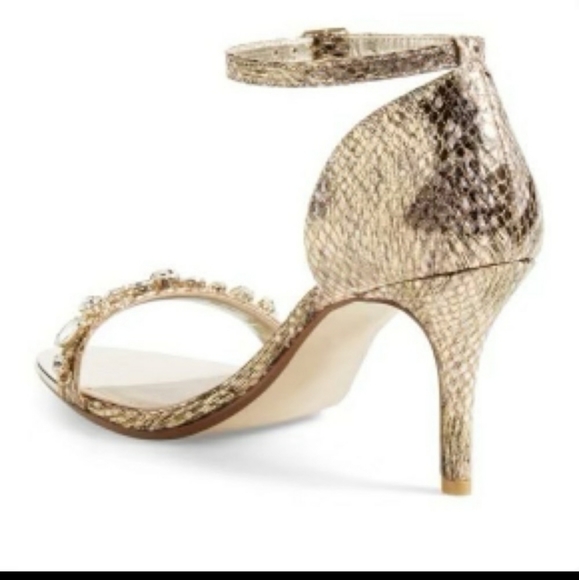 Gold snakeskin and rhinestone heel - Picture 7 of 16